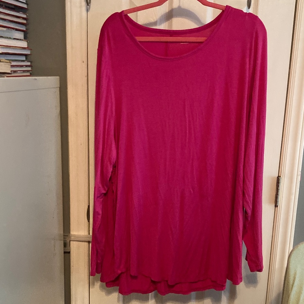 Women’s Long Sleeve Tunic Top - Fuchsia